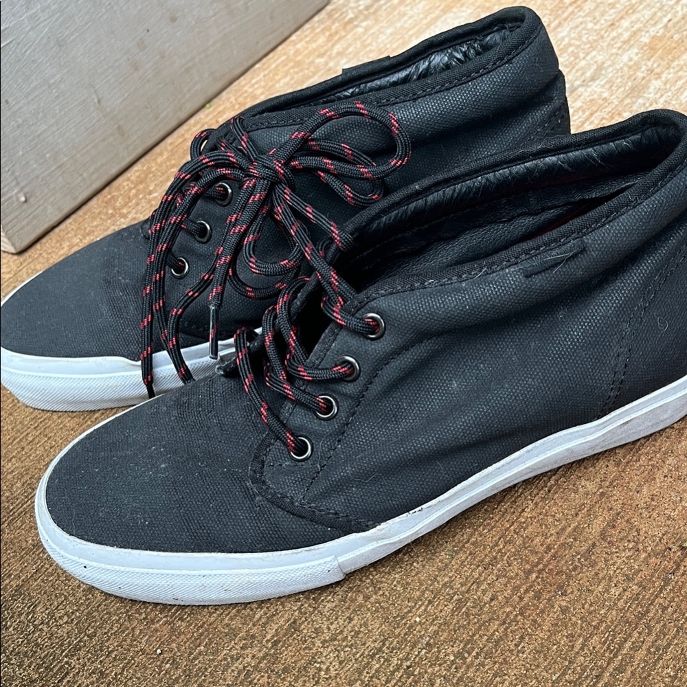 Vans Black and Red Sneakers